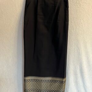 Chic Thai Silk Wrap Skirt with Gold Accents